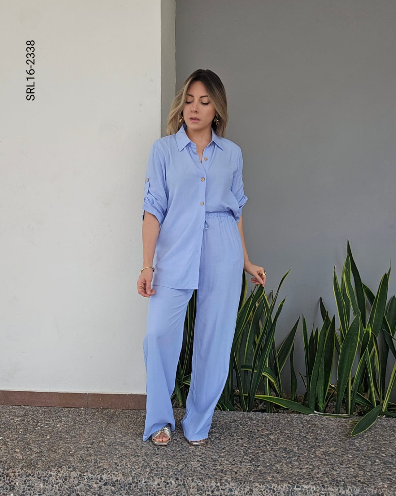 Set de blusa camisera y pantalon P 2338