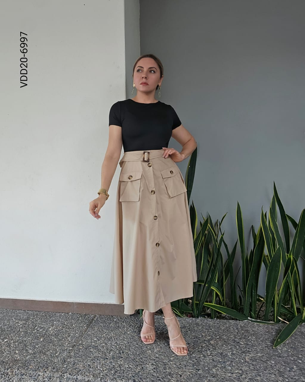 Vestido cargo con cinto T 6997