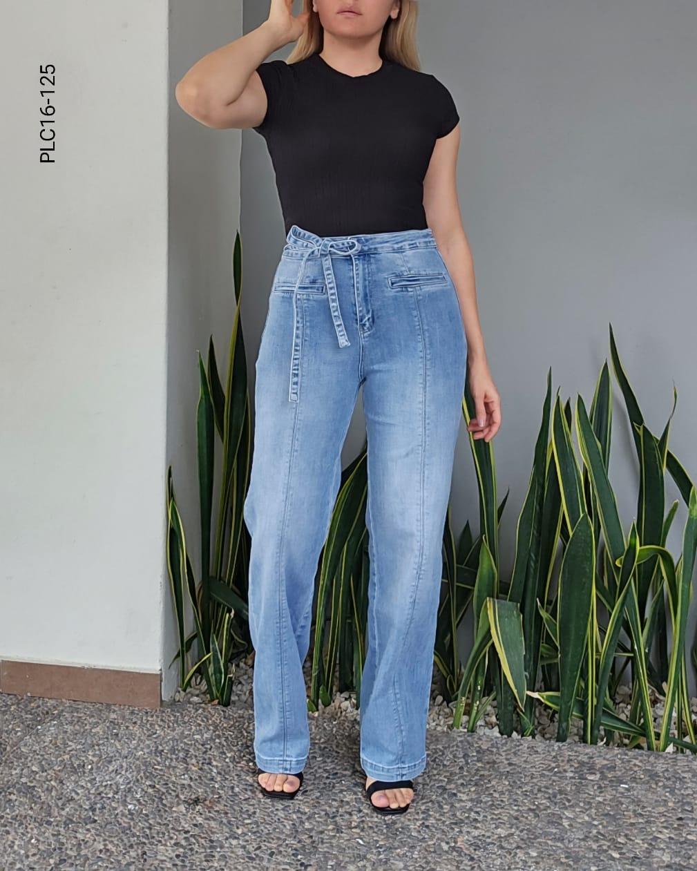 Pantalón de mezclilla con lazo P 125