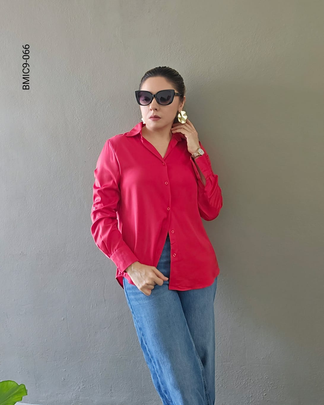 Blusa manga larga cuello camisero I 066