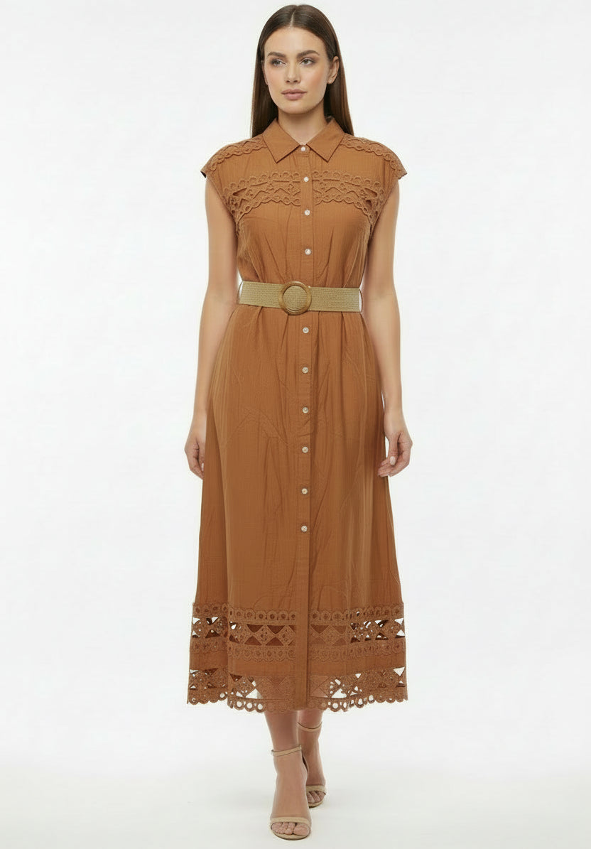 Vestido midi corte A line N 1082