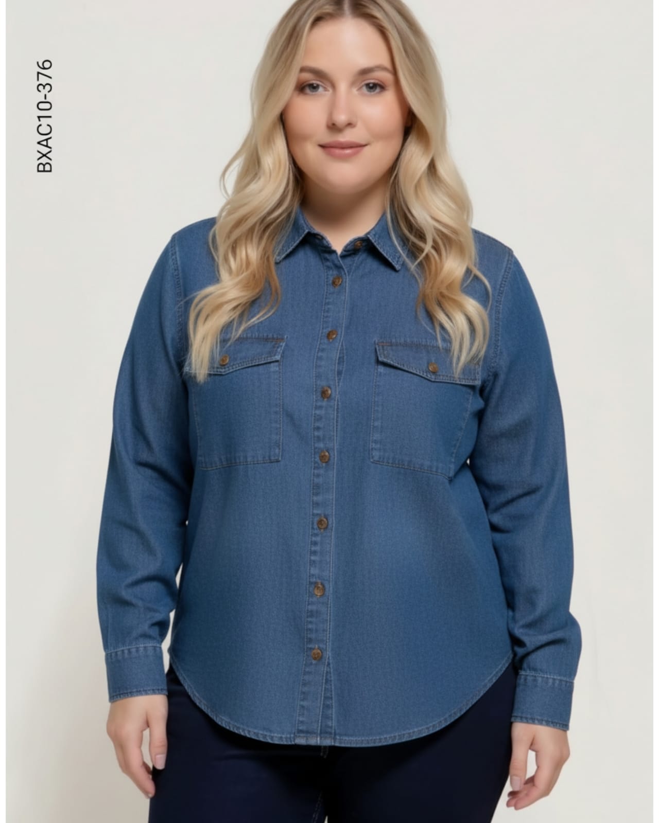 Blusa plus camisera dos bolsas J 376