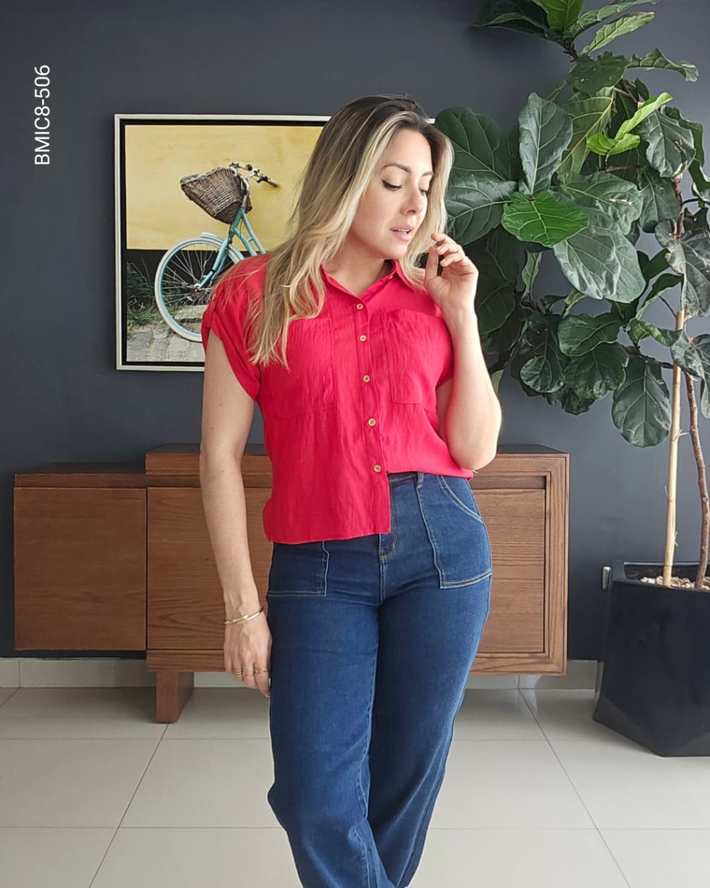 Blusa camisera manga corta H 506