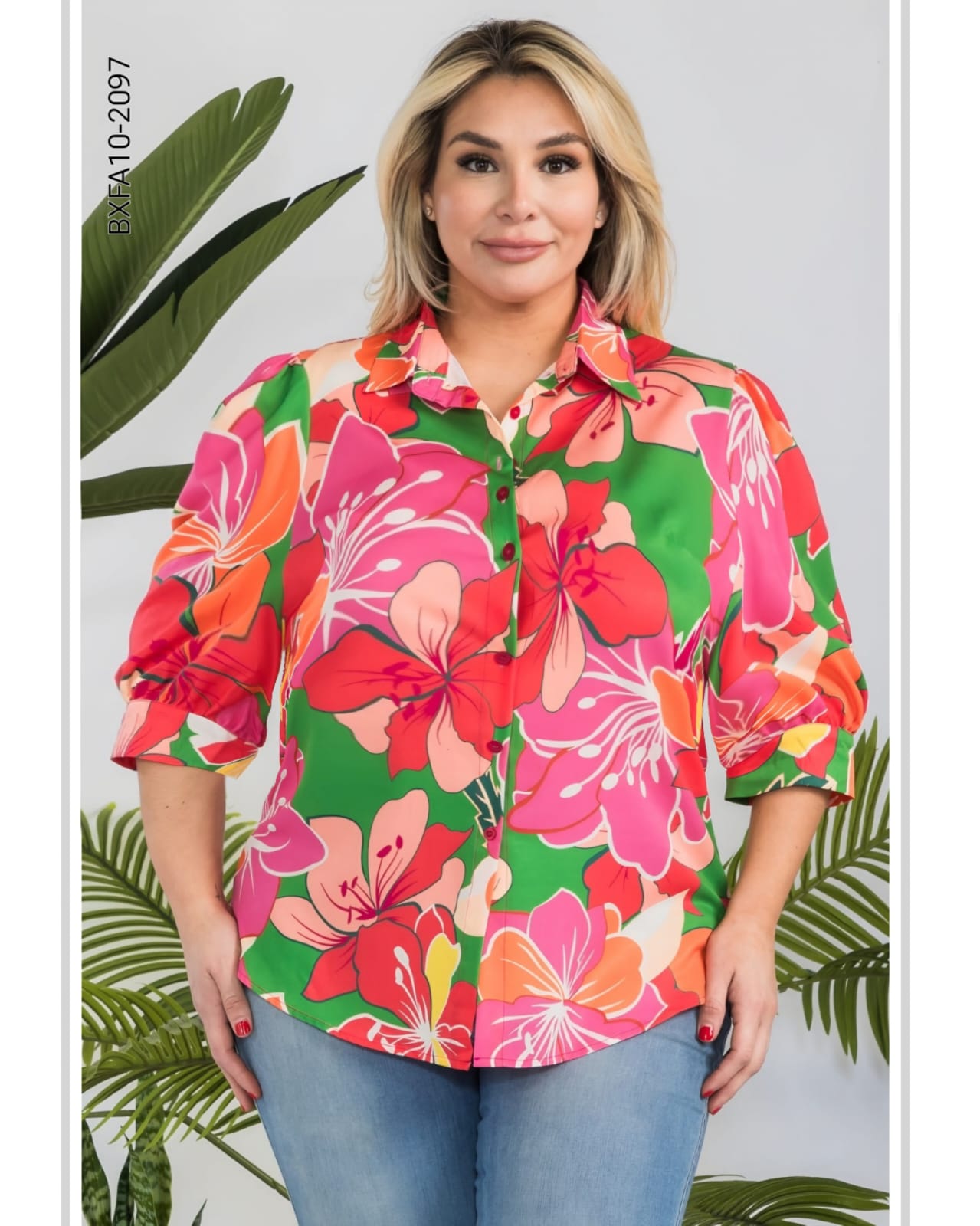 Blusa plus estampado floral J 2097