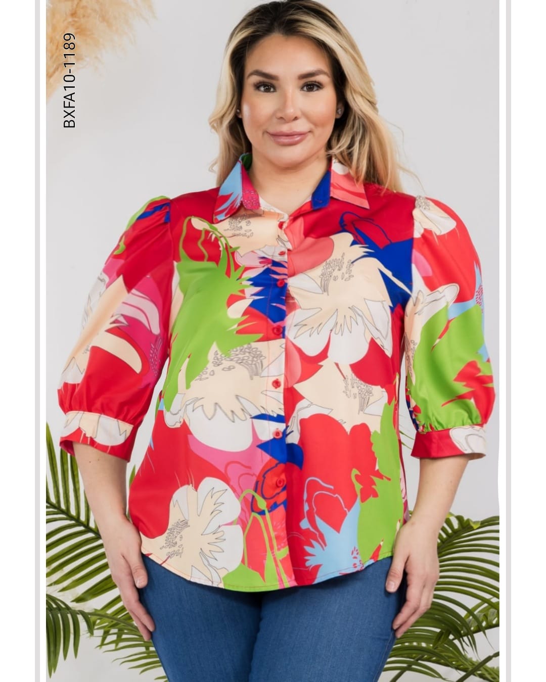 Blusa plus estampado floral J 1189