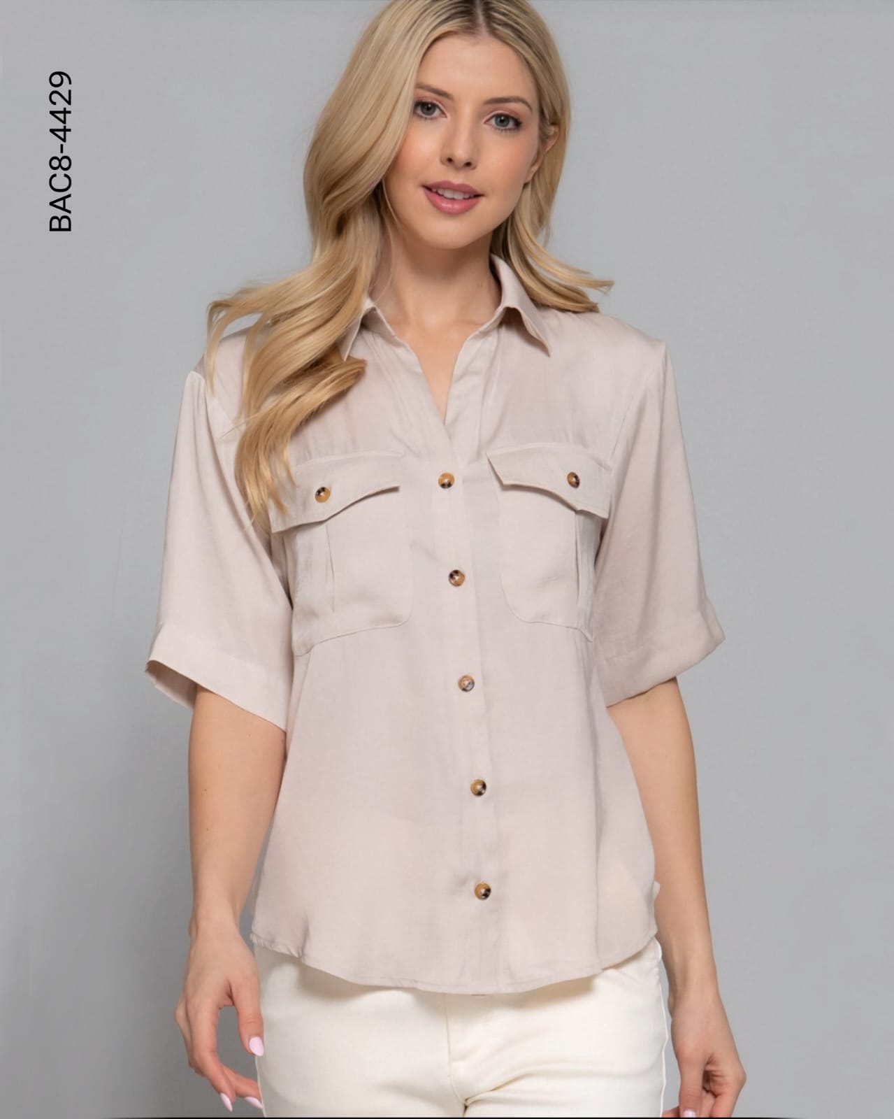 Blusa camisera con bolsas H 4429