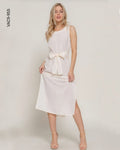 Vestido corte midi con lazo en cintura I 955