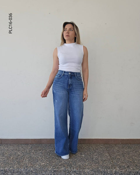 Pantalón de mezclilla tiro alto P 036