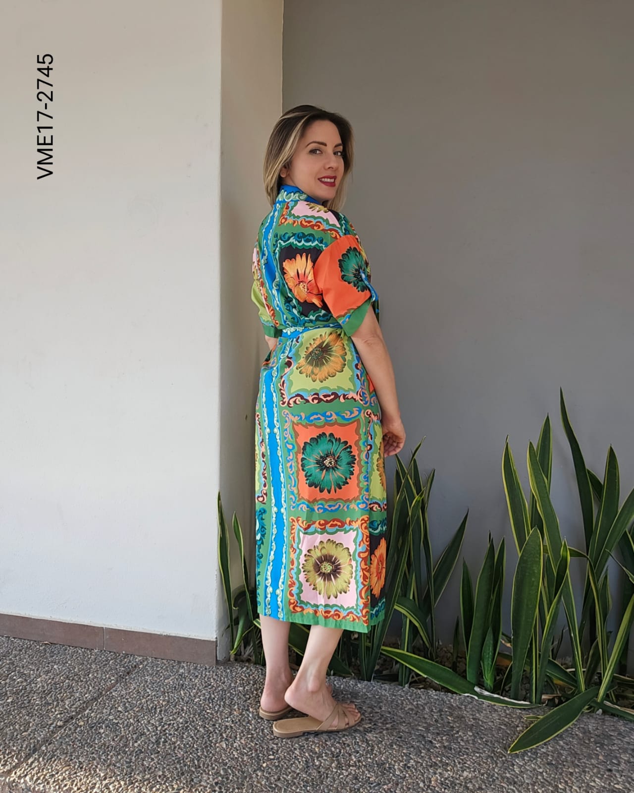 Vestido largo estampado de temporada Q 2745
