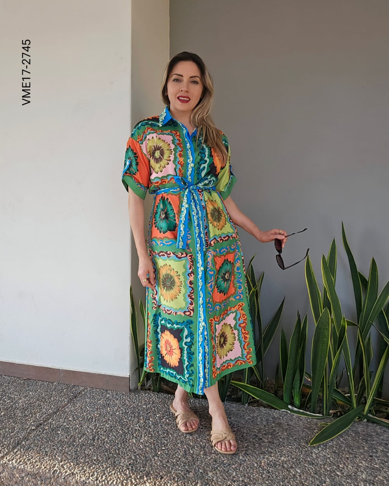 Vestido largo estampado de temporada Q 2745
