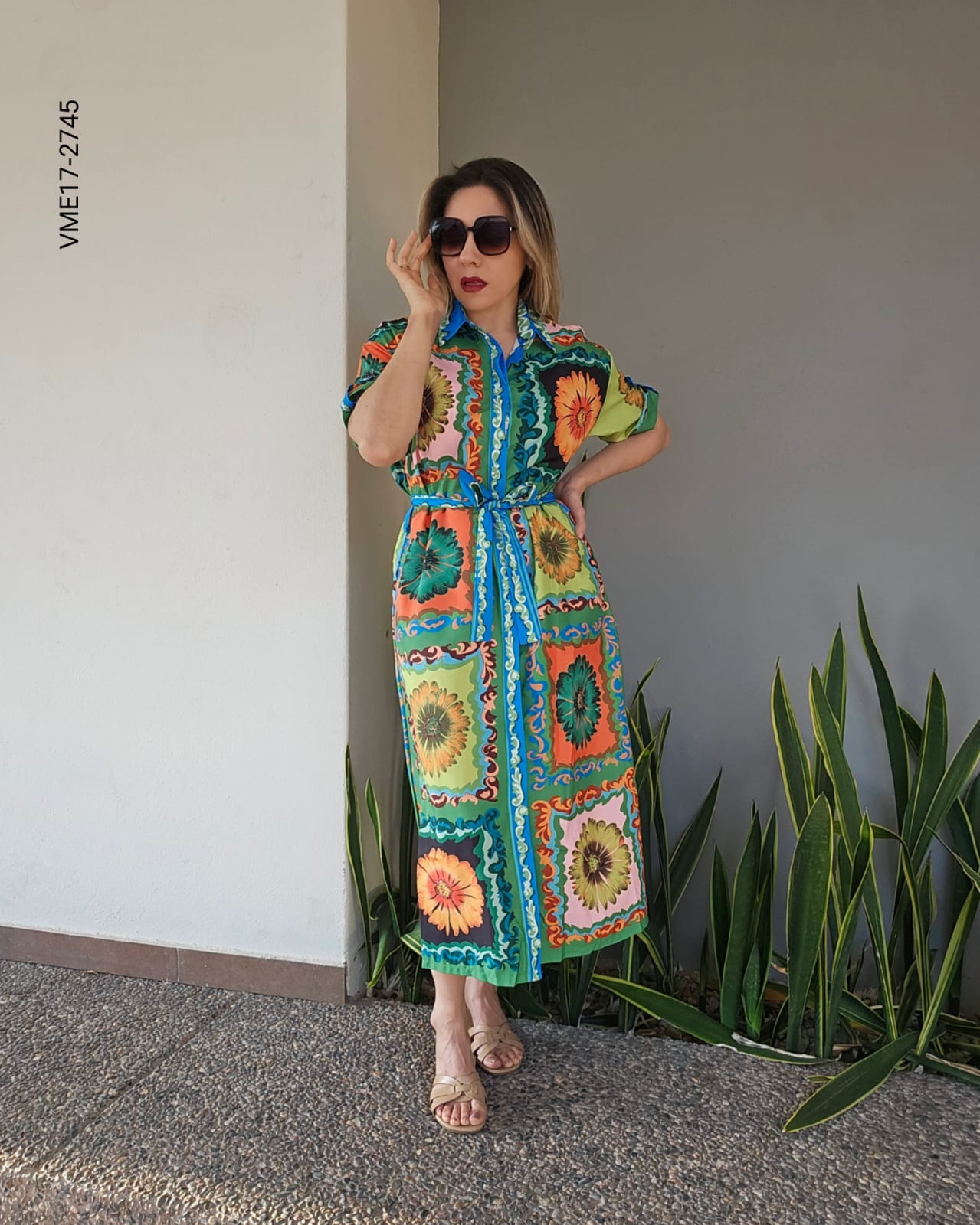 Vestido largo estampado de temporada Q 2745