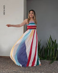 Vestido strapless multicolor P 2423