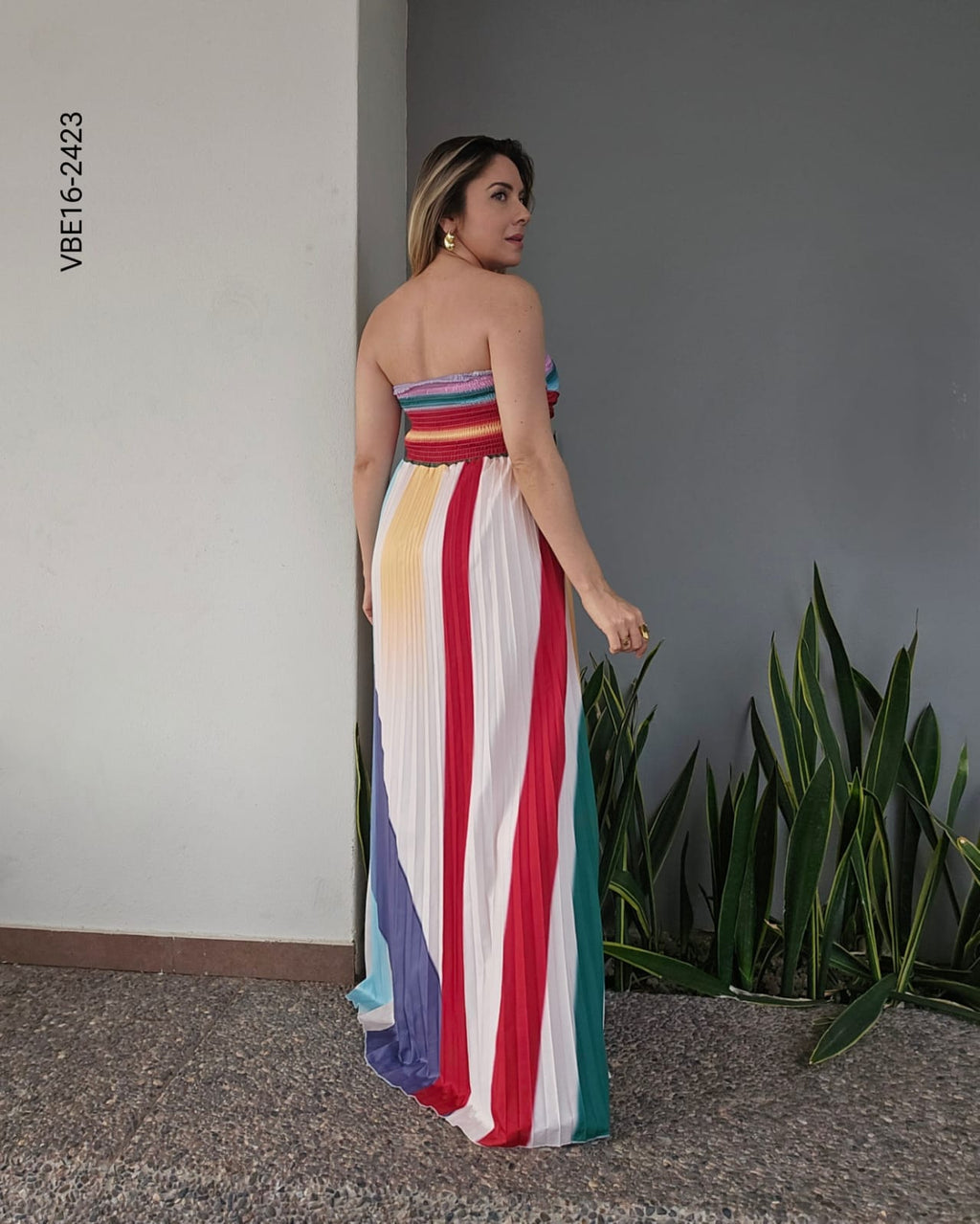 Vestido strapless multicolor P 2423