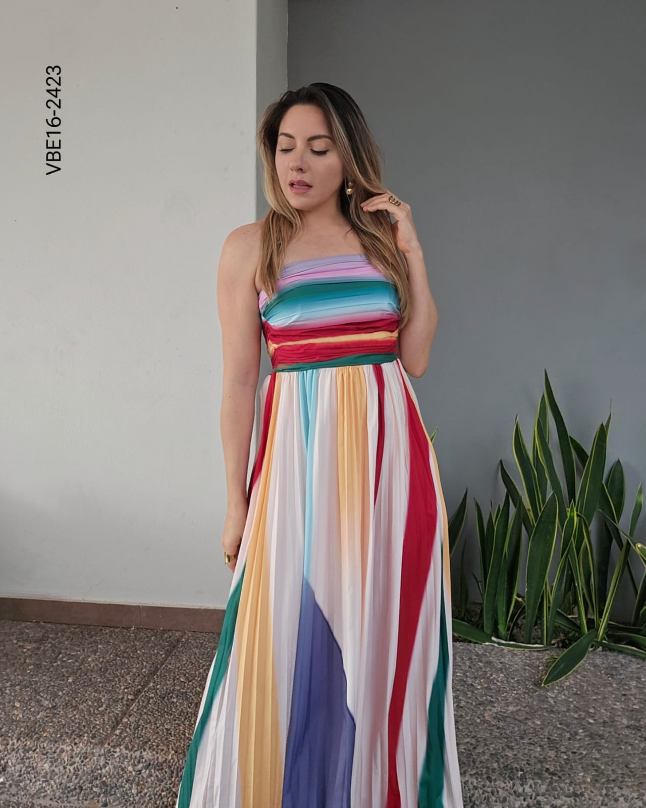Vestido strapless multicolor P 2423