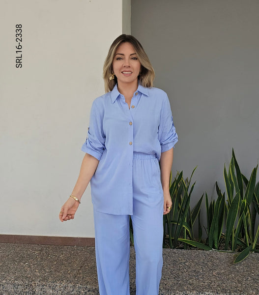 Set de blusa camisera y pantalon P 2338