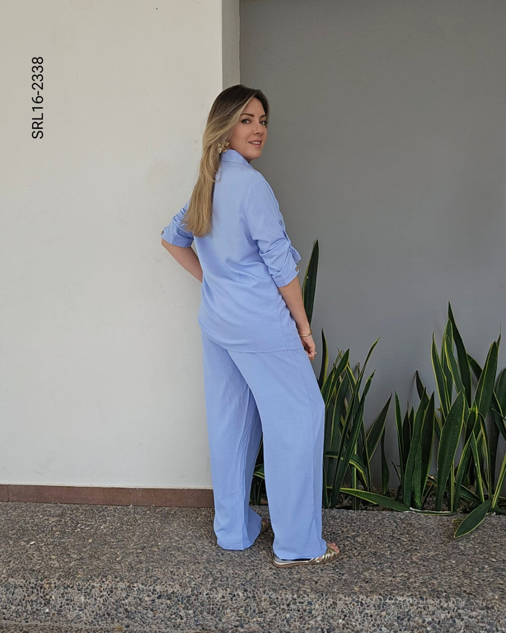 Set de blusa camisera y pantalon P 2338
