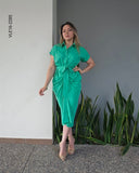 Vestido manga corta drapeado P 2285