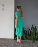 Vestido manga corta drapeado P 2285