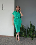 Vestido manga corta drapeado P 2285