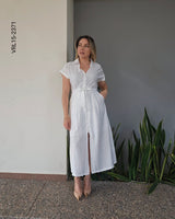 Vestido largo con apertura en pierna O 2371