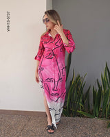 Vestido largo estampado picaso M 5737