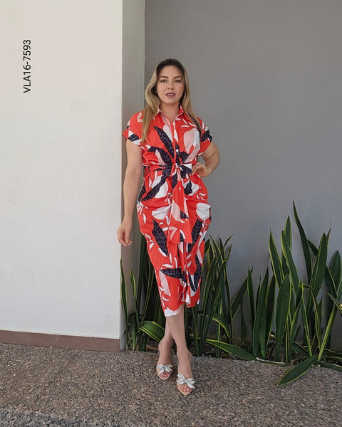 Vestido drapeado lazo cintura P 7593