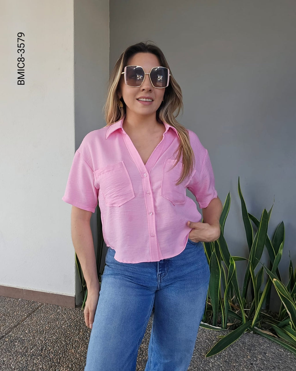 Blusa camisera manga corta H 3579