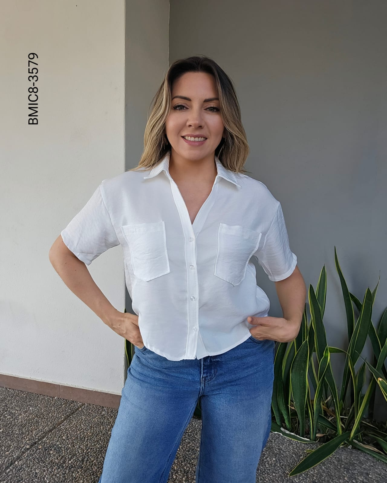 Blusa camisera manga corta H 3579