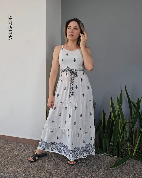 Vestido largo de tirante O 2347