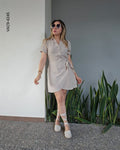 Vestido corto cruzado con lazo lateral I 4245