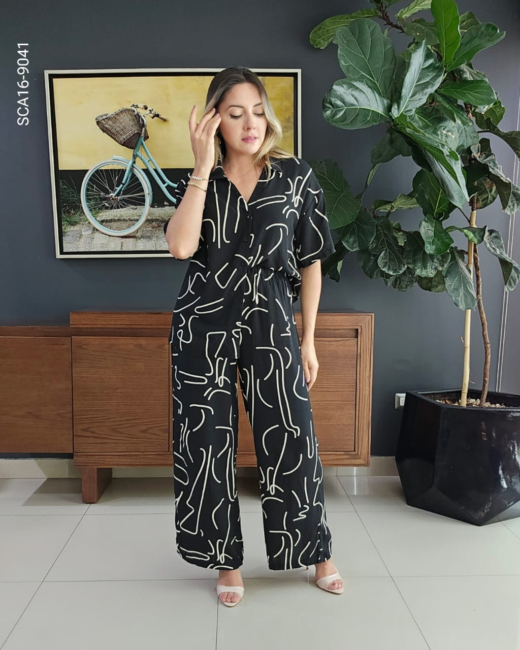 Conjunto de blusa y pantalon P 9041