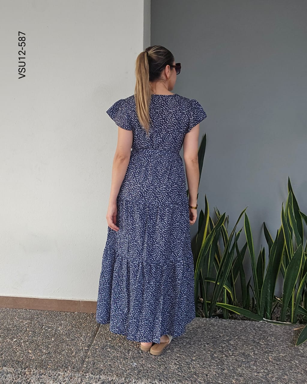 Vestido largo cuello en V L 587