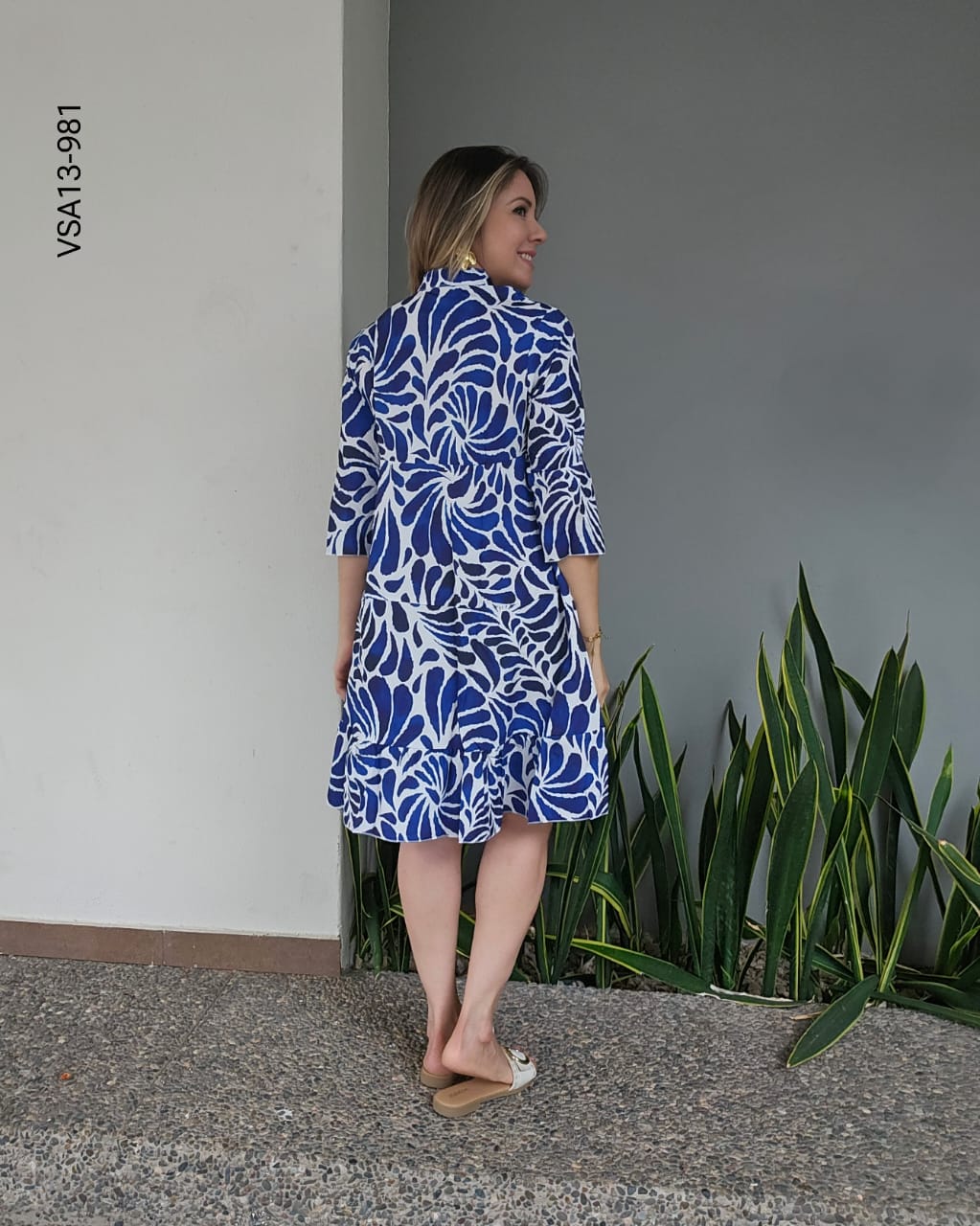 Vestido midi manga 3/4 M 981