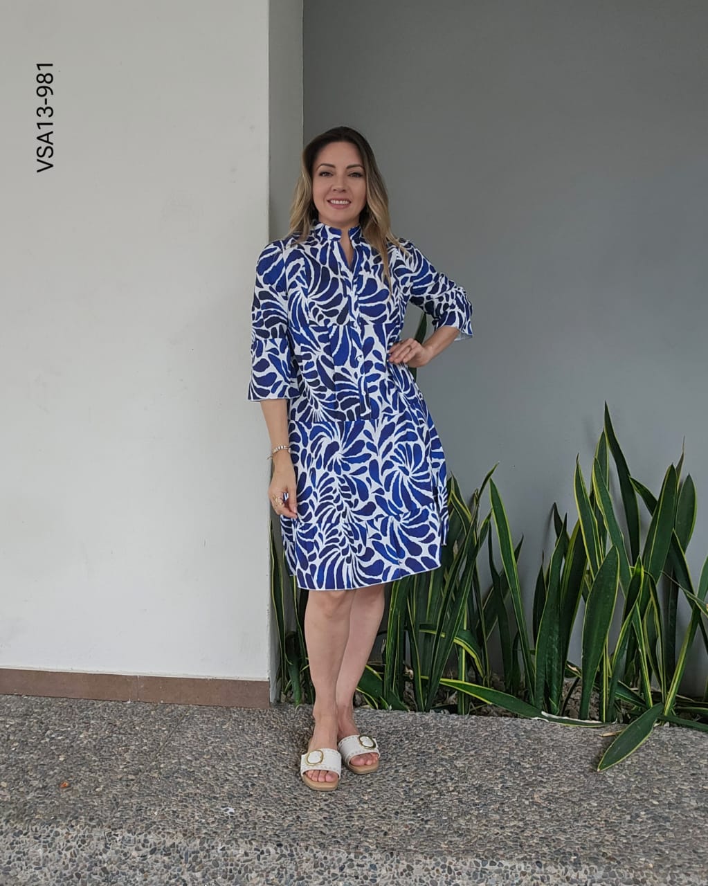 Vestido midi manga 3/4 M 981