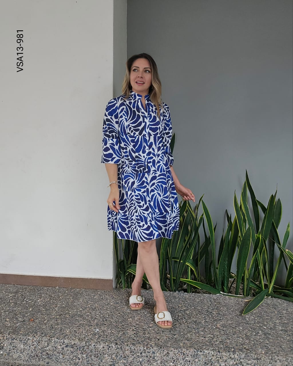 Vestido midi manga 3/4 M 981