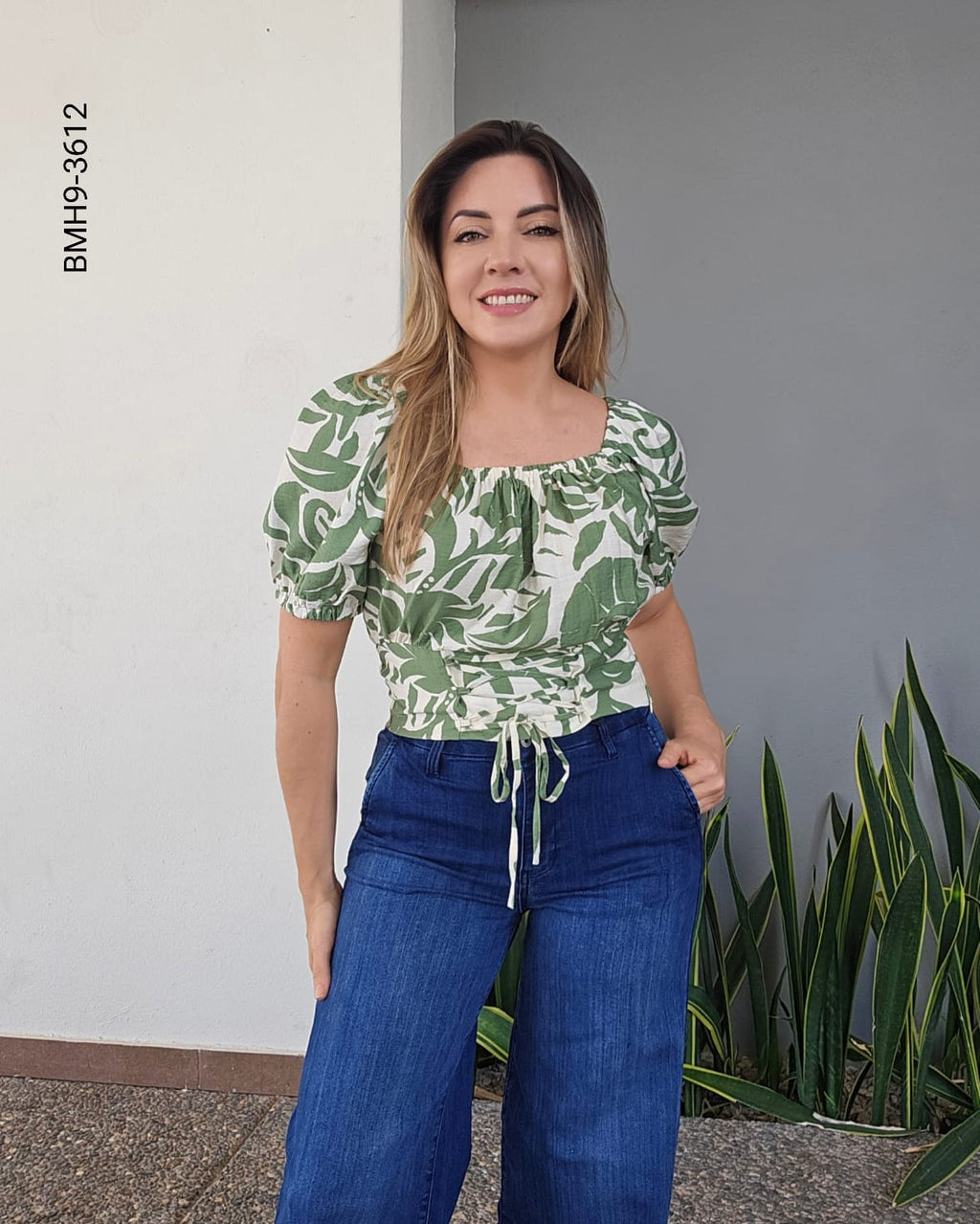 Blusa campesina mangas abullonadas I 3612