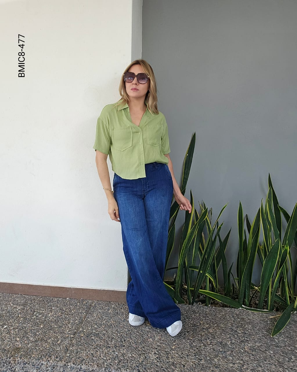 Blusa camisera manga corta H 477