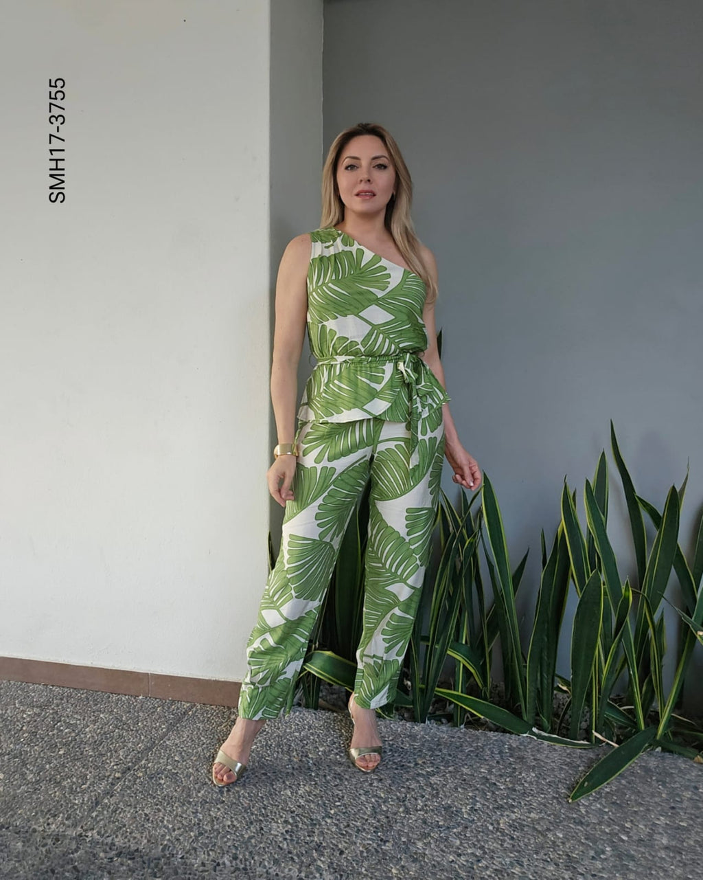 Set de blusa y pantalon estampado floral Q 3755