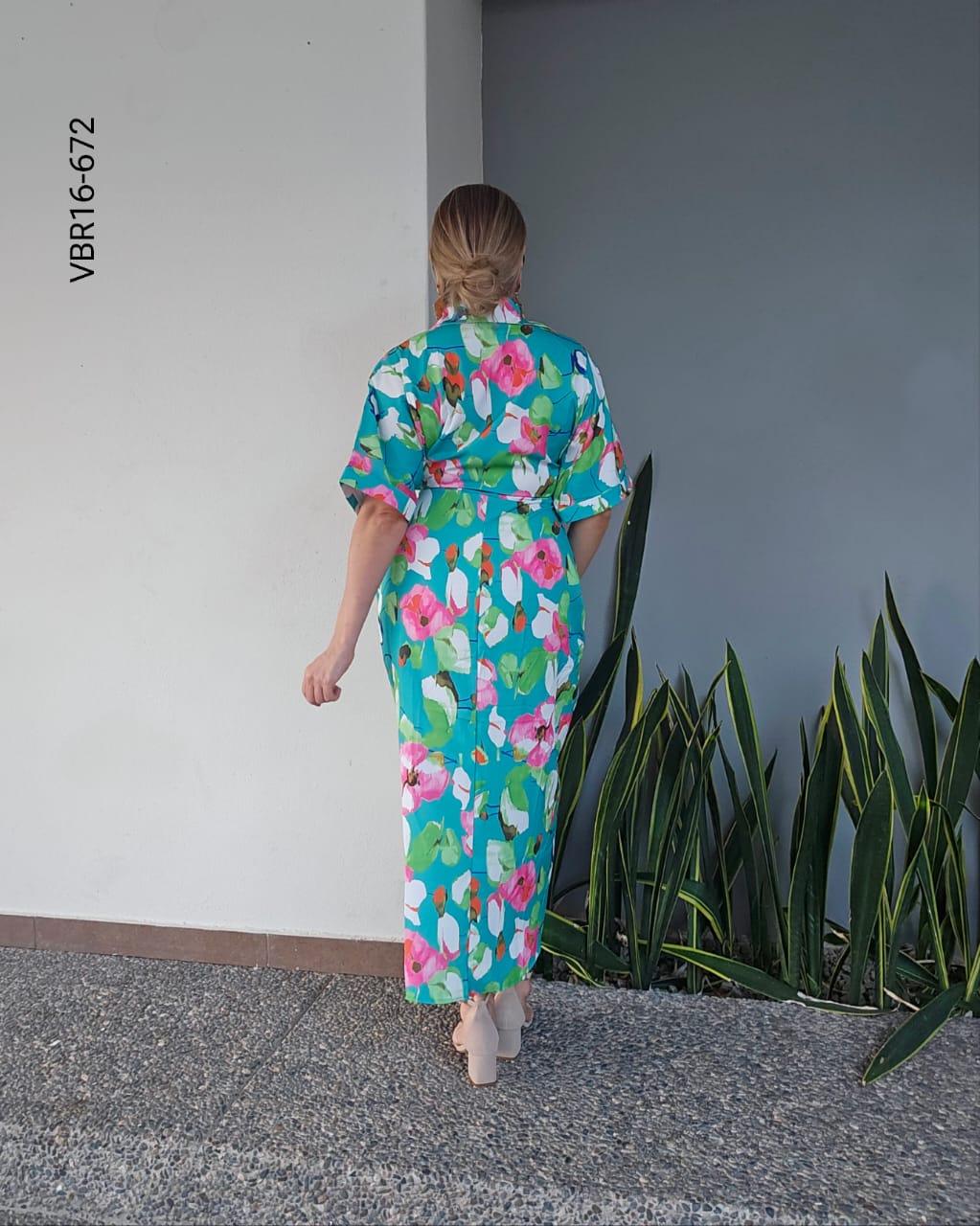 Vestido drapeado estamapdo floral R 672