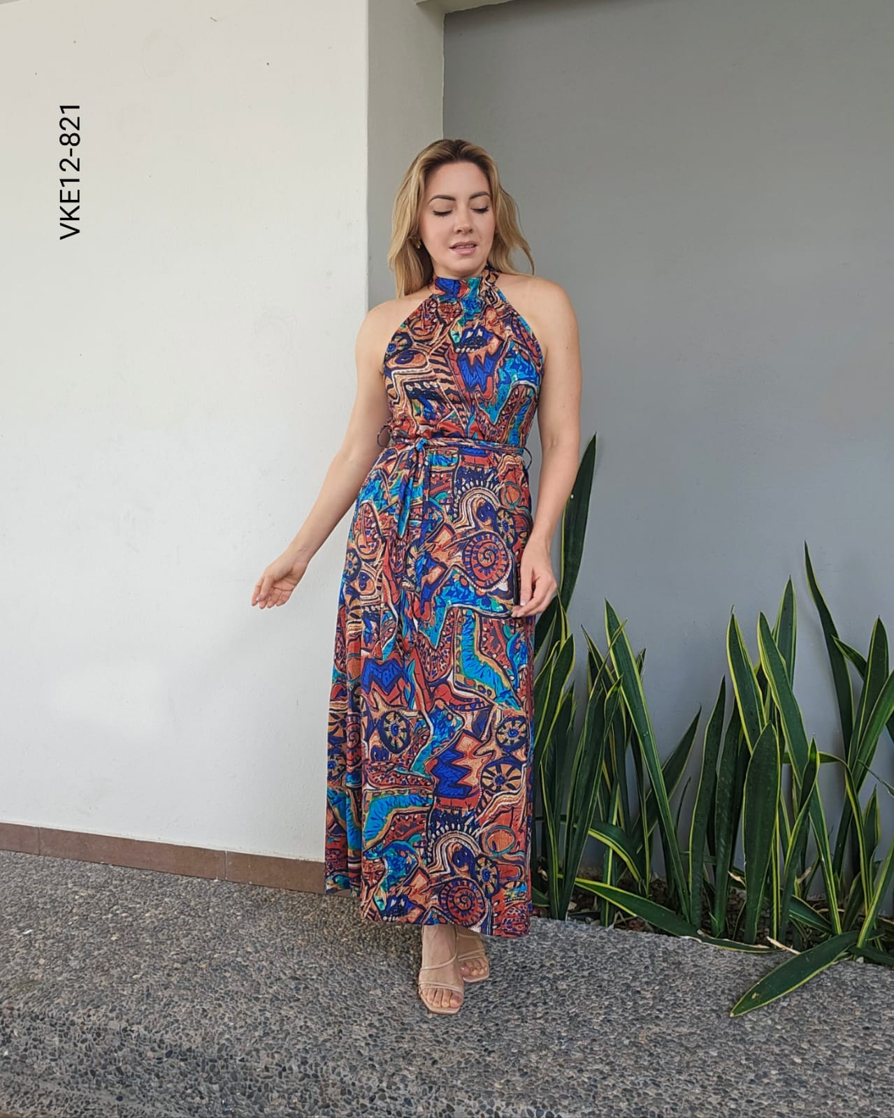 Vestido largo estampado L 821