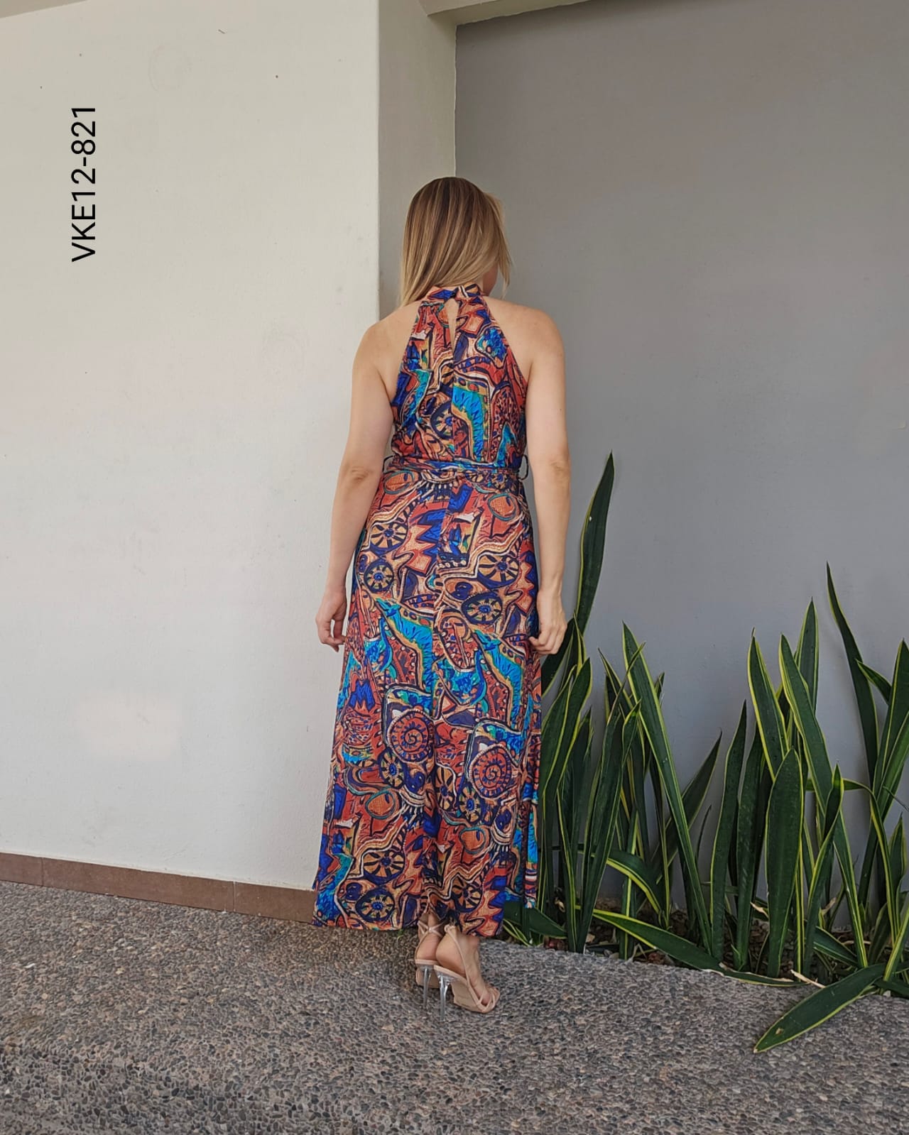Vestido largo estampado L 821