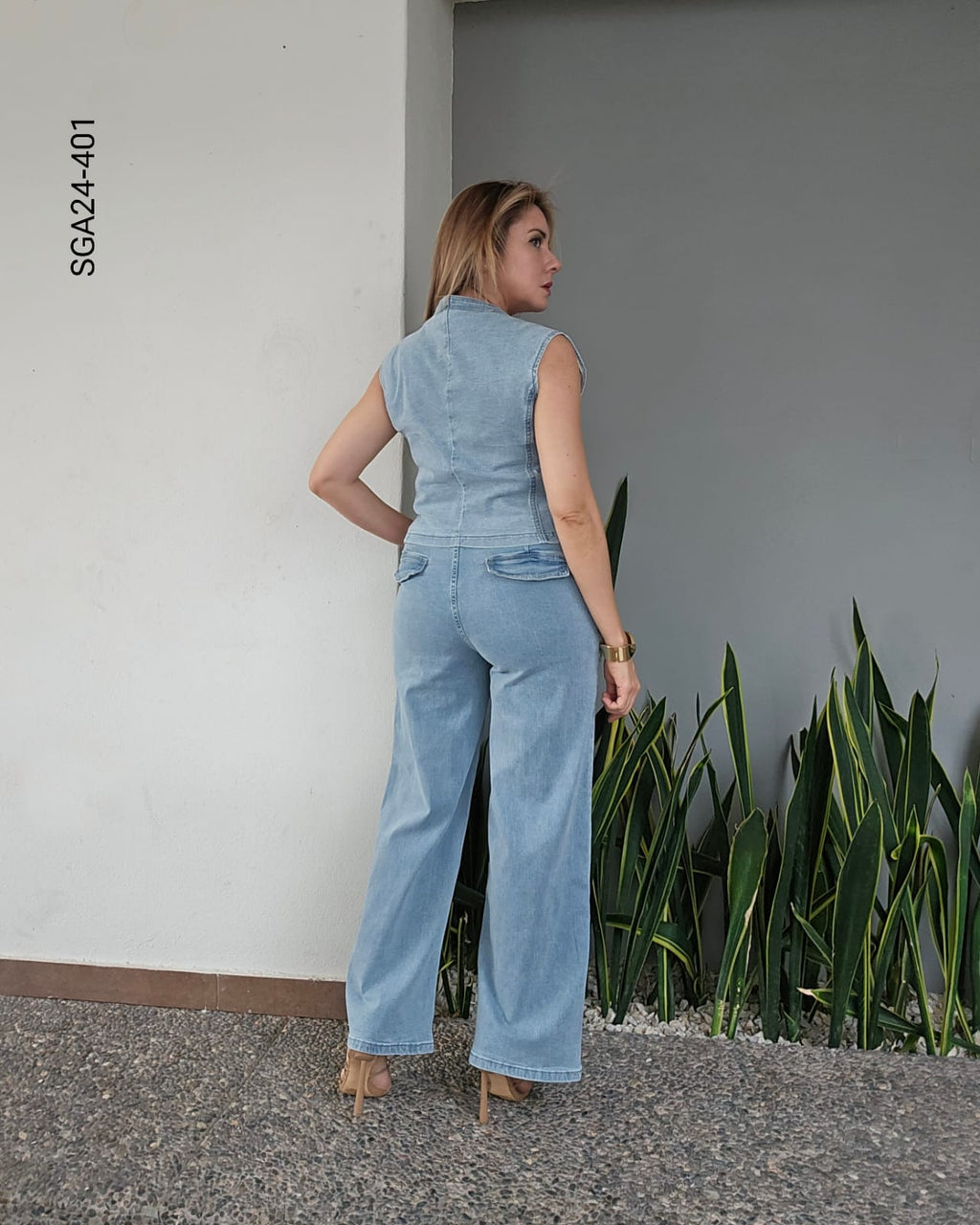 Set mezclilla chaleco y pantalón X 401