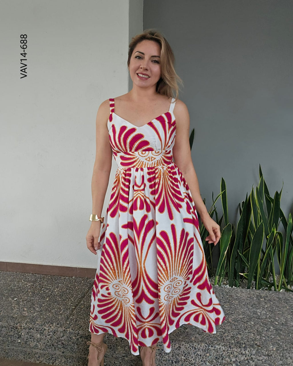 Vestido de tirante estampado N 688