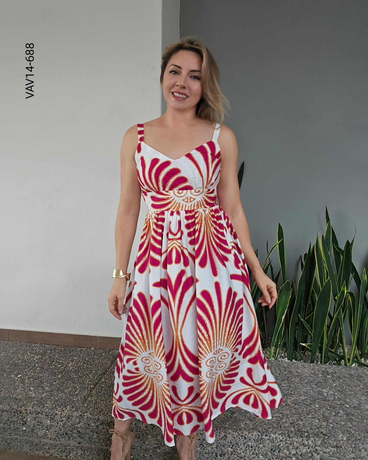 Vestido de tirante estampado N 688