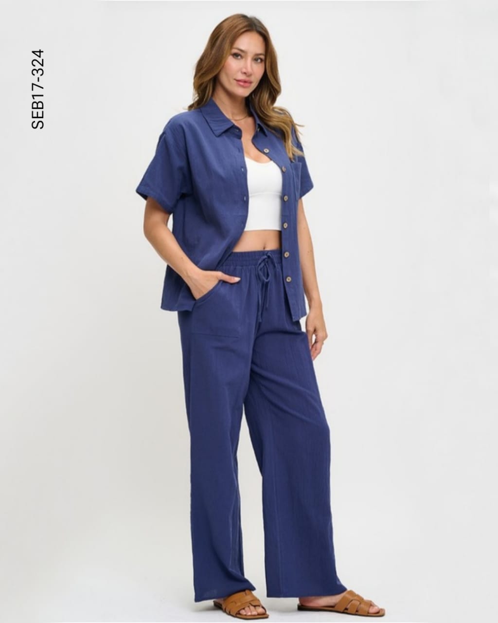 Set blusa manga corta y pantalón Q 324