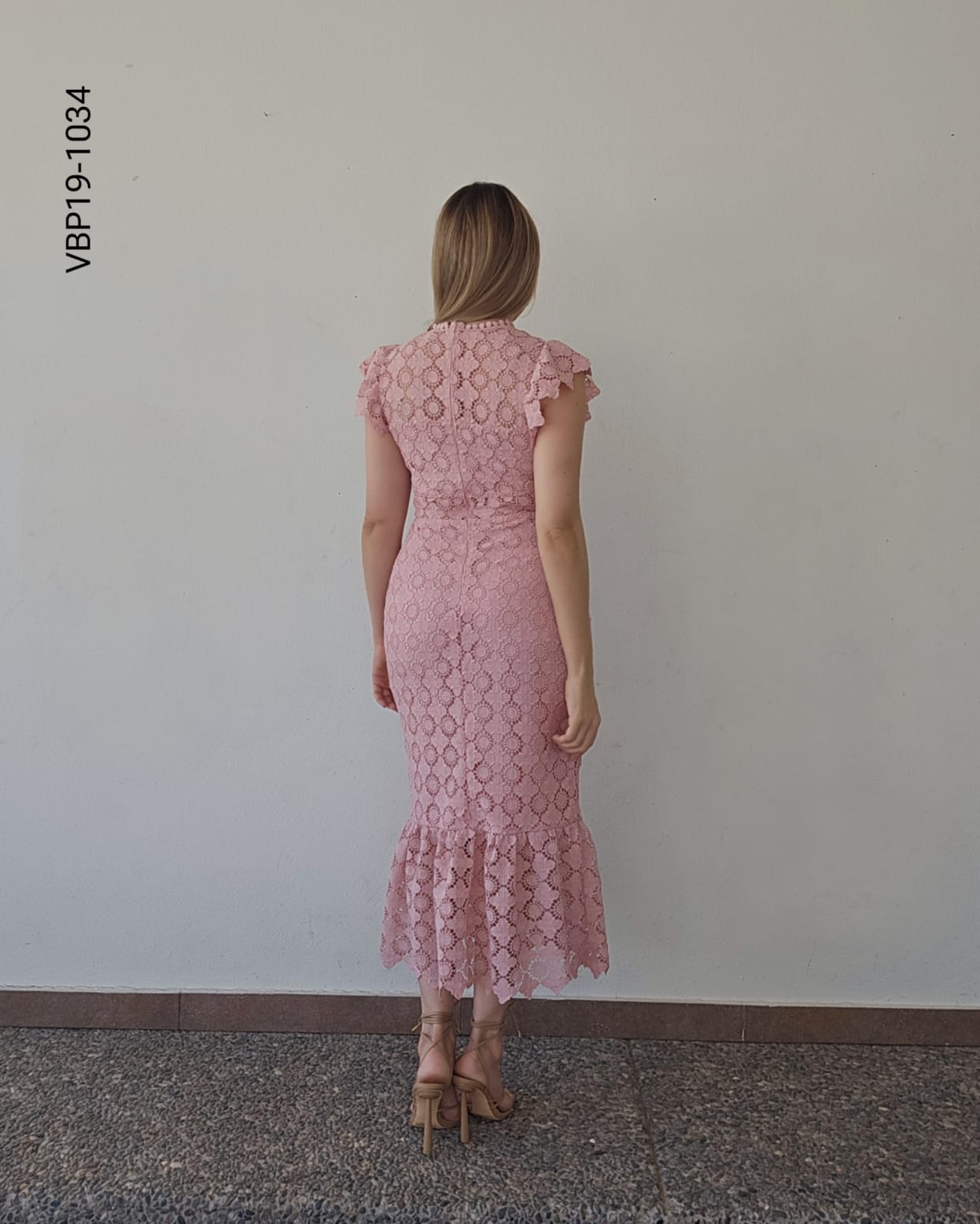 Vestido largo encaje S 1034