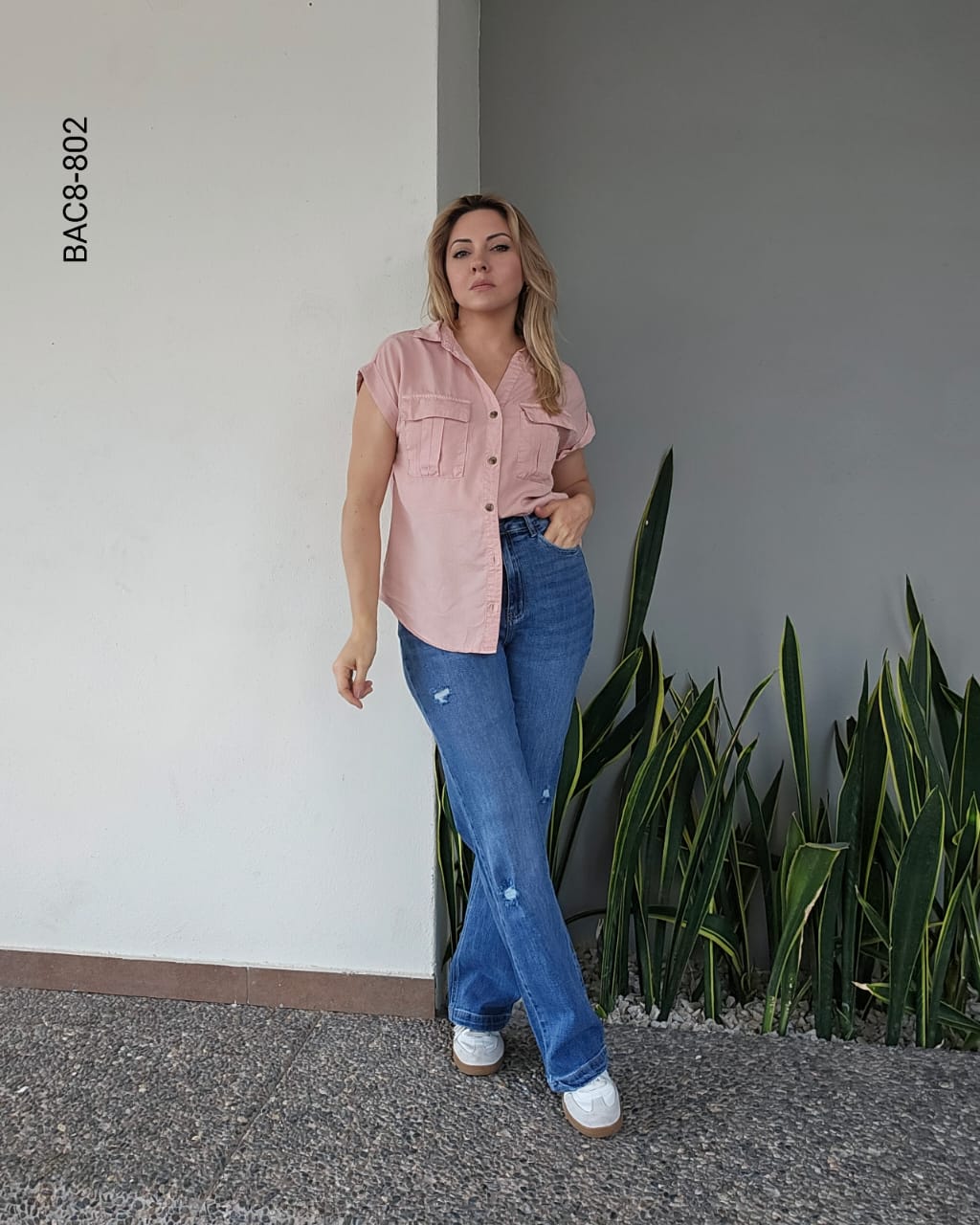 Blusa camisera manga corta H 802