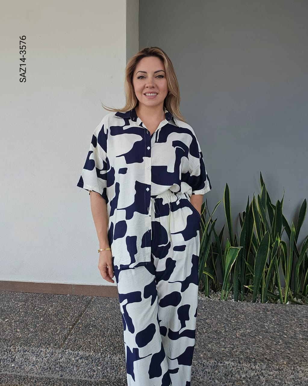 Set de blusa camisera y pantalón N 3576