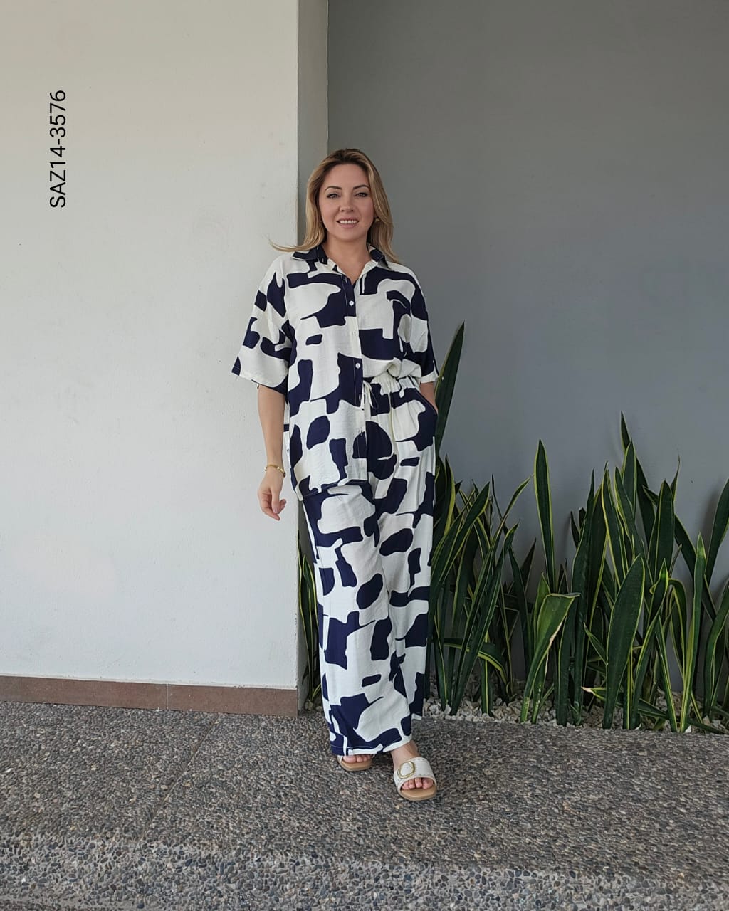 Set de blusa camisera y pantalón N 3576