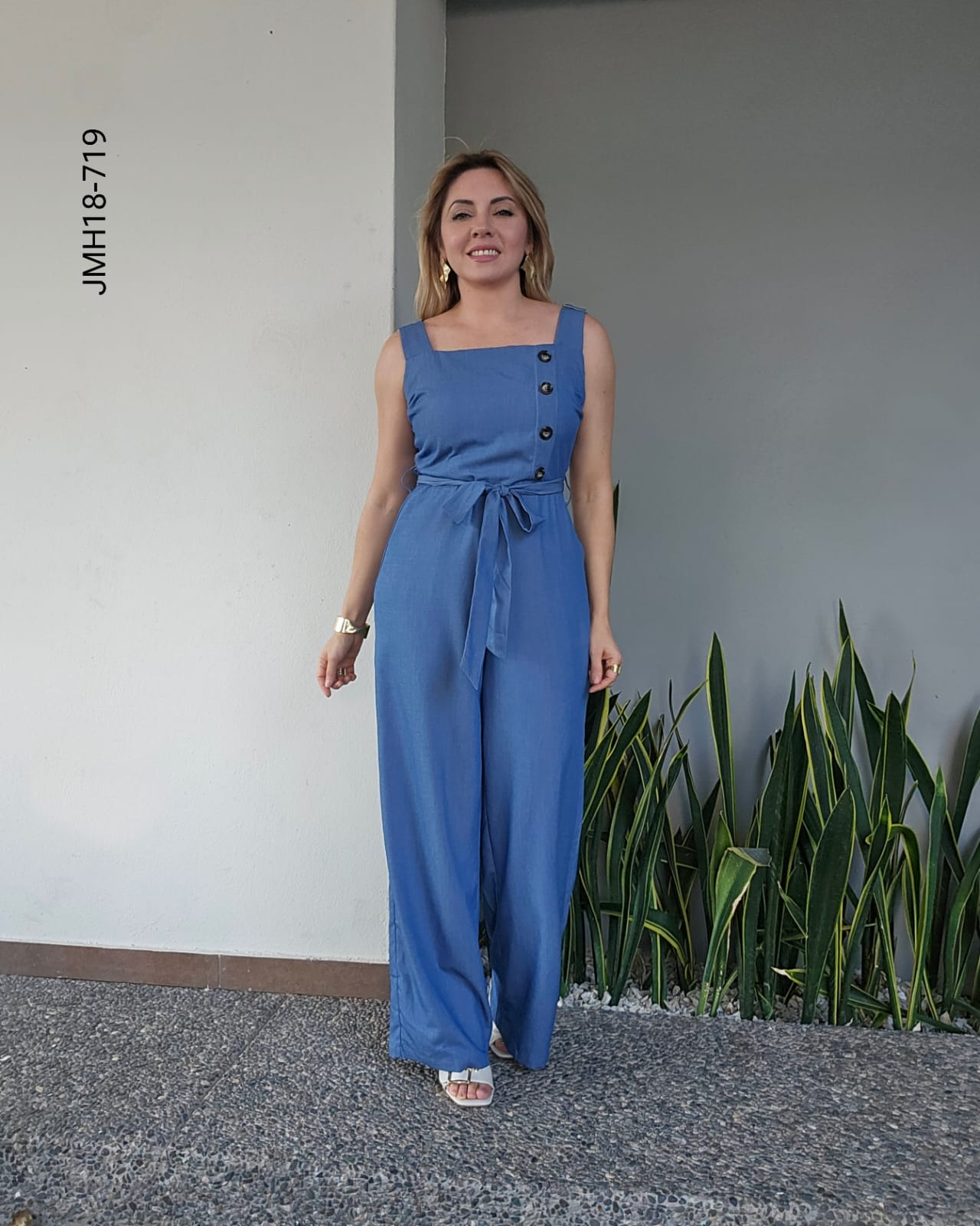 Jumper en tirantes y lazo en cintura R 719